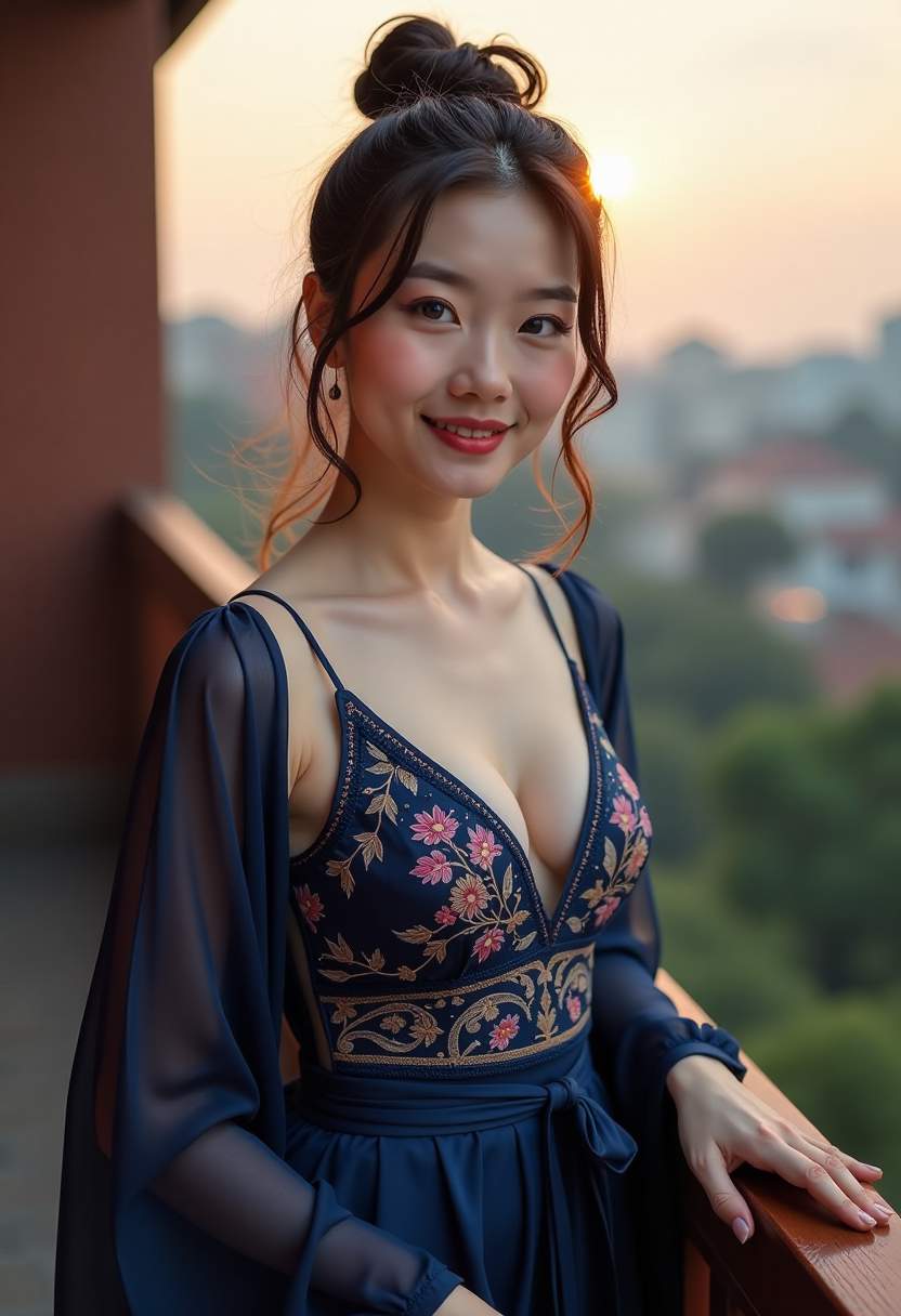 古装短剧人物在庭院中相遇